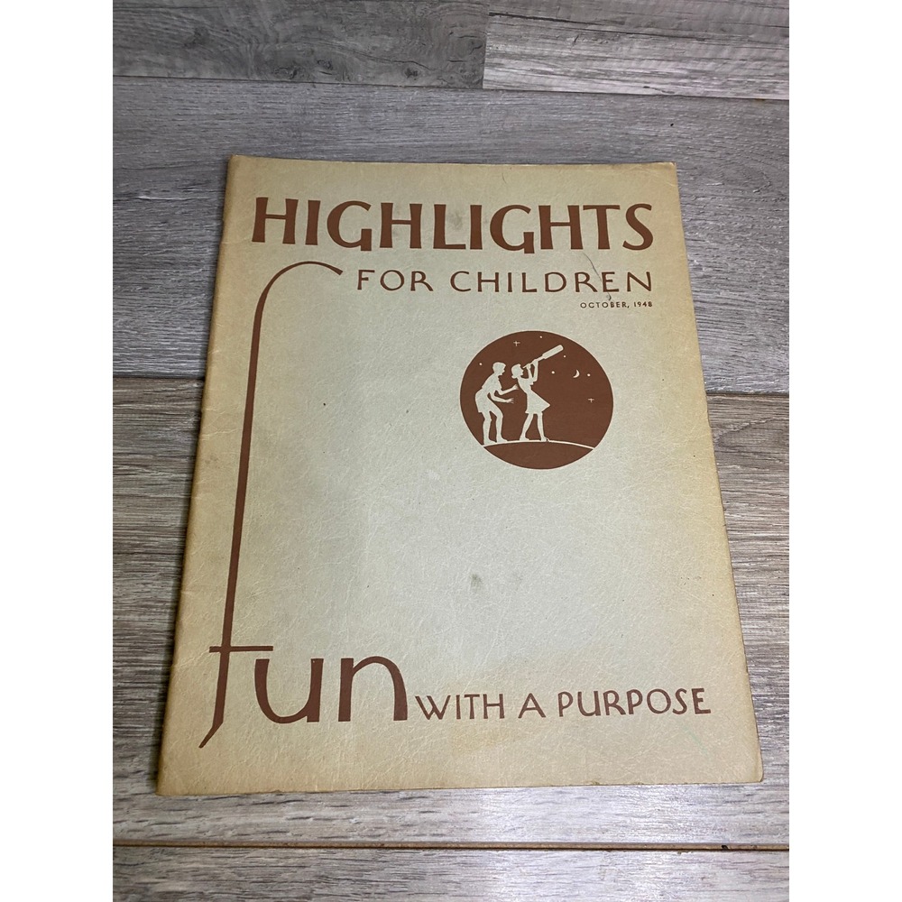 VTG Highlights for Children Magazine October 1948 Fun with Purpose Vol 3 No 8